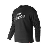 New Balance Men's MT83576 Essentials Linear Brushed Crew Sweatshirt Black - GREY/WHITE