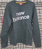 New Balance Men's MT83576 Essentials Linear Brushed Crew Sweatshirt GREEN