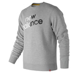 New Balance Men's MT83576 Essentials Linear Brushed Crew Sweatshirt Grey
